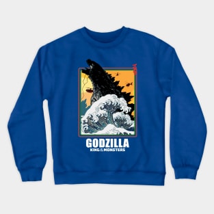 giant monsters big wave Crewneck Sweatshirt